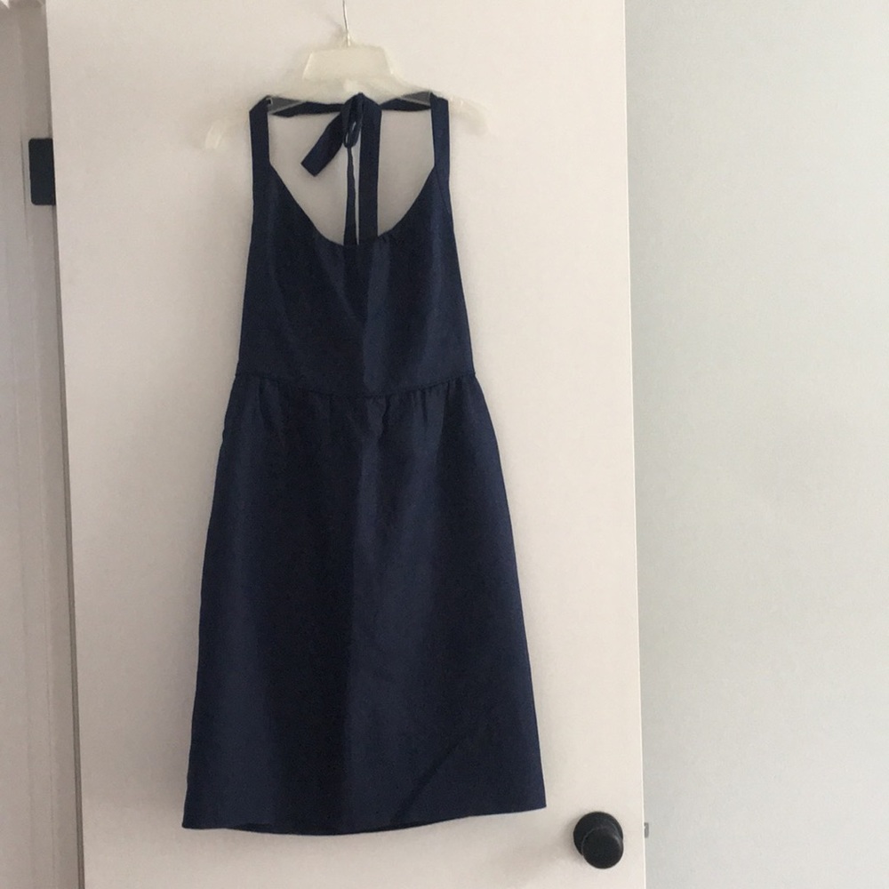 JCrew Navy Blue Halter Dress.